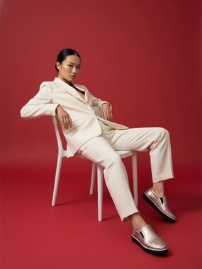 Bottega Veneta Rose Gold Leather Sole Shoes